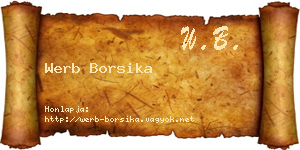 Werb Borsika névjegykártya